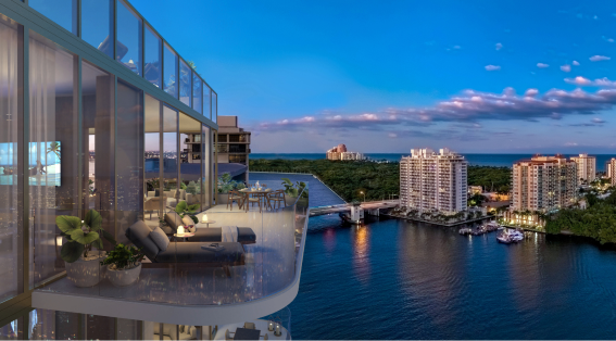 balcony with city and lake view at Sage Intracoastal