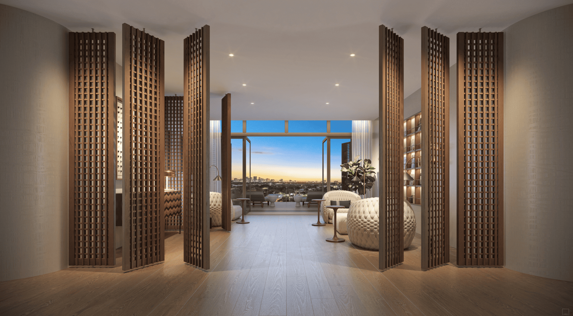 living room with sunset view at Sage Intracoastal