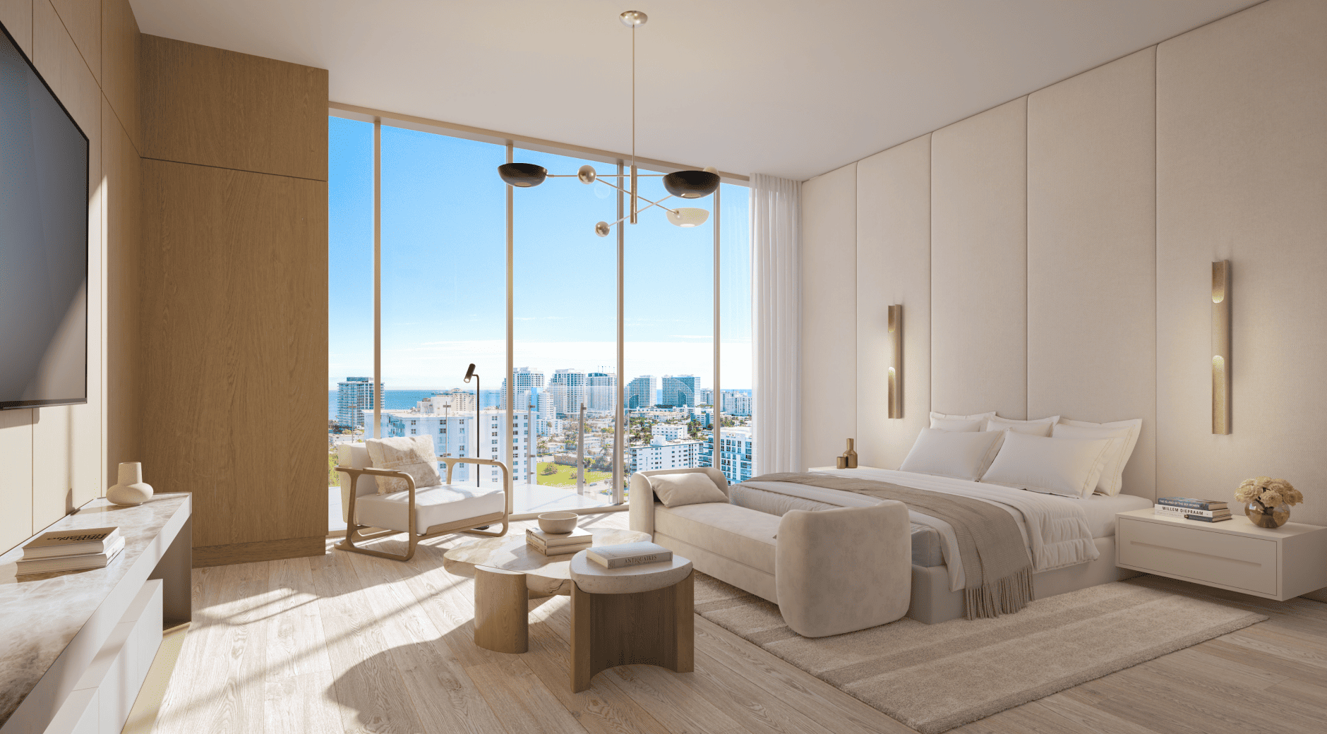 master bedroom with city view at Sage Intracoastal