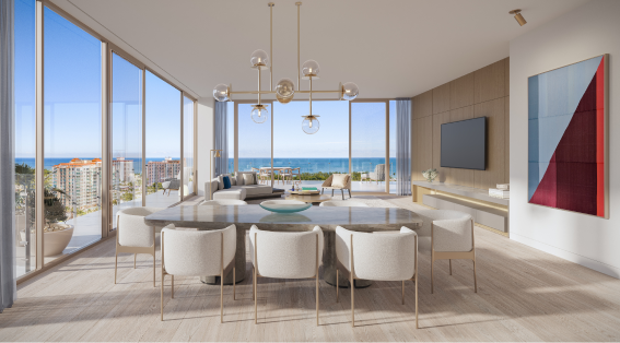 Dining room with the ocean view at Sage Intracoastal