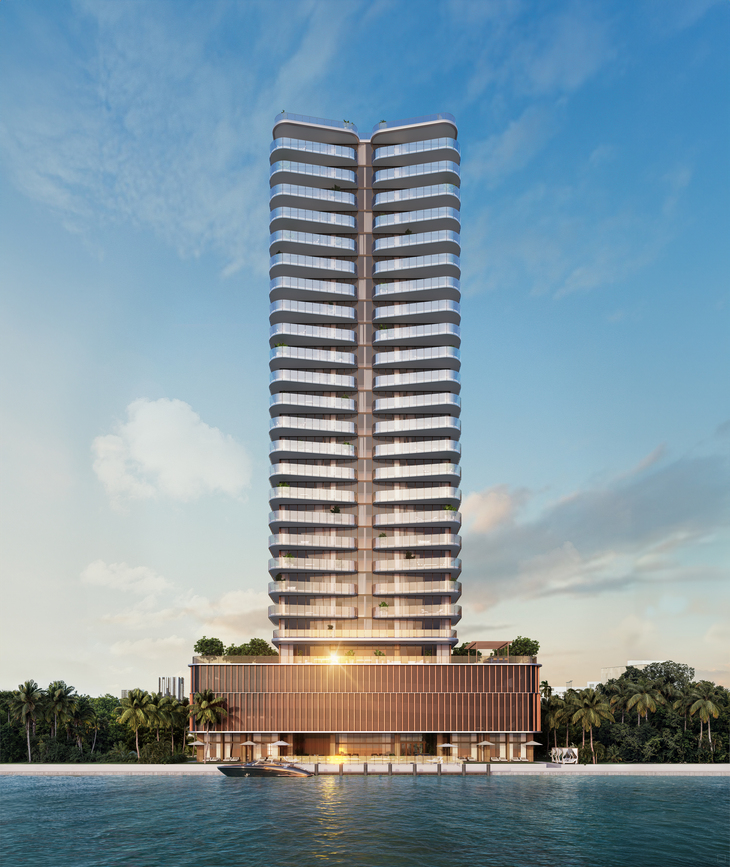 Sage Intracoastal Residences building in front of the beach